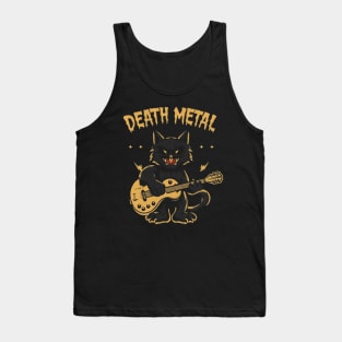 Death Metal Satanic Baphomet Cat playing guitar Tank Top